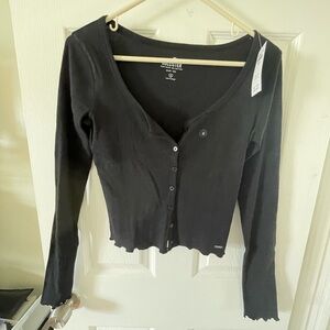 Hollister Black Button-Up Women's Top